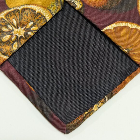 Yves Saint Laurent Vintage Silk Tie Orange Citrus Pattern - Picture 7 of 9